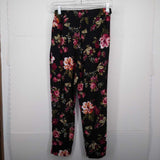 AMBIANCE APPAREL,BLACK+,SMALL,FLORAL PANTS