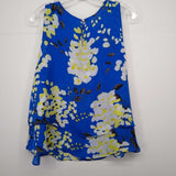 LIZ CLAIBORNE,BLUE+, EDOI, SLEEVELESS FLORAL TOP