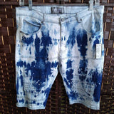 DEMOLITION,BLUE+,36,ACID WASH SHORTS