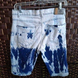 DEMOLITION,BLUE+,36,ACID WASH SHORTS