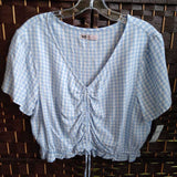 SO,BL/WH,XL,GINGHAM DRAWSTRING