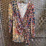 BROWN+,XL,JERSEY BLOUSE