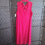 RED,18W,BUTTON DRESS