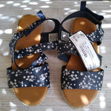 OSH KOSH,NAVY,11,VELCRO FLORAL SANDAL