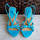 PULSE,TEAL,8,CORK WEDGE STRAPPY SANDAL