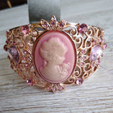 PINK+, JEWELED CAMEO BRACELET