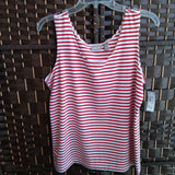 CHICOS,RED/WH,2,STRIPED TANK