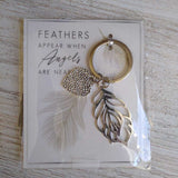SILVER, FEATHERS/ANGELS KEYCHAIN