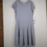 LAUREN CONRAD,LIGHT BLUE,2X,RUFFLED DRESS