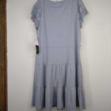 LAUREN CONRAD,LIGHT BLUE,2X,RUFFLED DRESS