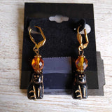 BROWN+, CAT BEAD EARRINGS