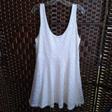 APT 9,WHITE,P LARGE,EYELETT DRESS