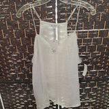 NINE WEST,WHITE,XL,SILKY TANK W/ LACED NECK