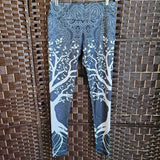 GREY/WHT,L/XL,TREE PRINT LEGGINS