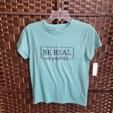 SHEIN,GREEN,XS,BE REAL TEE