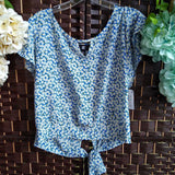 IZ BYER,BLUE+,XL,FLORAL TOP