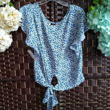 IZ BYER,BLUE+,XL,FLORAL TOP