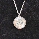 SILVER, ROUND PENDANT ON CHAIN