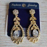 GOLD,PIERCED,ORNATE EARRINGS