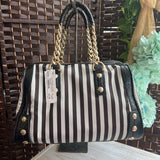 Henry Bendel Purse,Black Stripe,Large,Purse