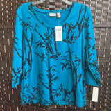 CHICOS top,Black/Teal,1,Top