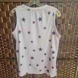 DAYTRIP,GR/BL,MEDIUM,STARS SLEEVELESS TEE