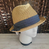 TAN+, STRAW HAT WITH RIBBON