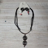 Black /Silver,.,Necklace & Earrings