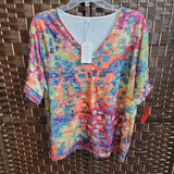 V NECK,MULTI,XXL,V NECK TOP