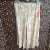 CATO,TAN/CR,MEDIUM,RUFFLE CAPRIS