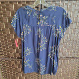 ST JOHNS BAY,BLUE+,S,FLORAL TOP