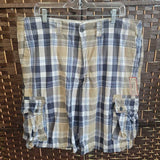 BLUE TAN WHT,40,SHORTS PLAID