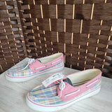 SPERRY,PINK+,8,PLAID TOPSIDERS