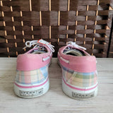 SPERRY,PINK+,8,PLAID TOPSIDERS