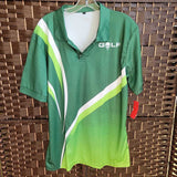 golf T shirt,green wht,large,golf shirt