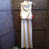 TAN,MED,SILK DRESS