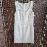 LOFT,TAN+,12,STRIPED DRESS