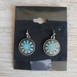 BLUE+, ROUND FLOWER EARRINGS