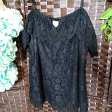 NOBO,BLACK,XXL,LACE TOP