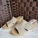 A. GIANNETTI,TAN,8,WEDGE SANDALS