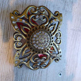 belt buckle,gold,3x4,brushed gold swirl w rhinestones