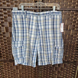 BLUE+,34,PLAID SHORTS