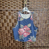 AEROPOSTALE,BLUE+,M,FLORAL TANK TOP