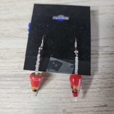 RED+, BEADED EARRINGS