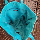 TIANNI,TEAL TAN,14X14,SHOP TOTE