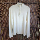 NAUTICA,IVORY,MED,3/4 ZIPPER SWEATER