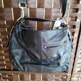 B MAKOWSKY,BLACK,MED,PEBBLE LEATHER PURSE