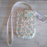 TEAL+,SMALL,LLAMA CARD HOLDER WITH STRAP