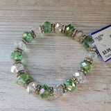 GREEN+, BEADED BRACELET/RHINESTONE DIVIDERS