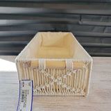 CREAM+, MACRAME BASKET WITH WOOD HANDLES